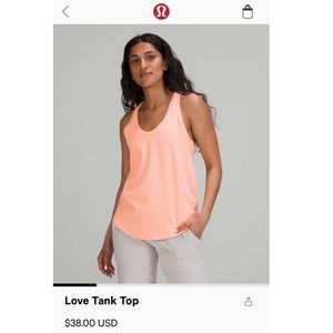 Lululemon Pink Love Tank
